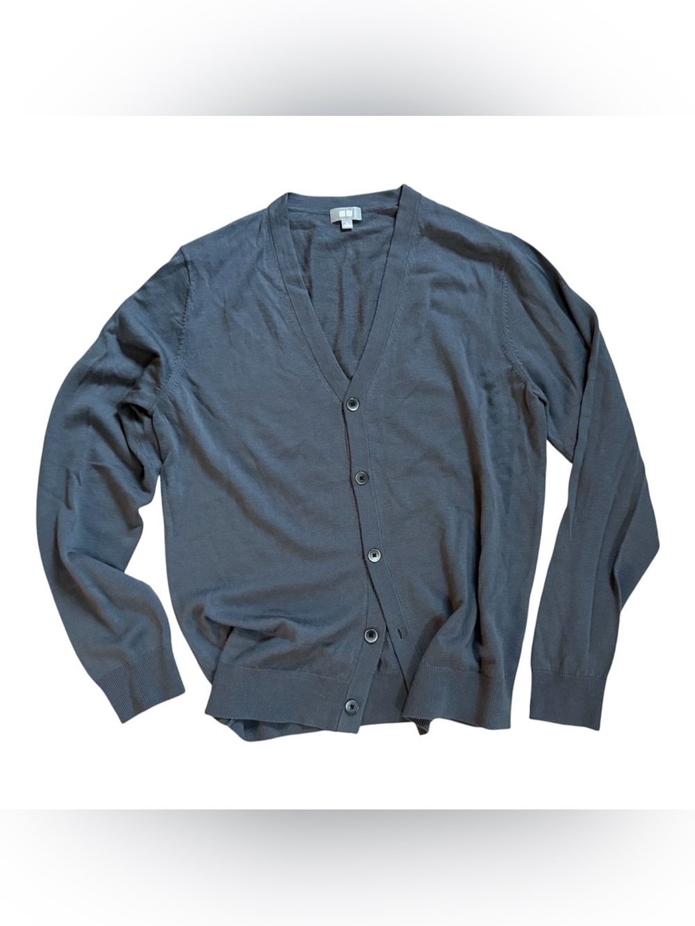 Uniqlo wool dark grey button up cardigan